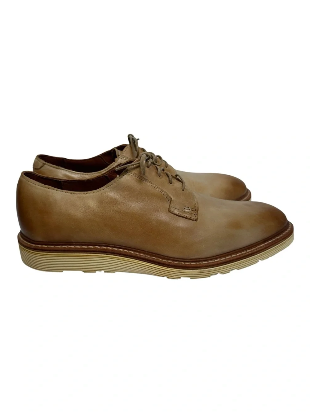 AE by Allen Edwards Men’s Cream Lace Up Cove Drive Oxford Derby Shoes- Size 11